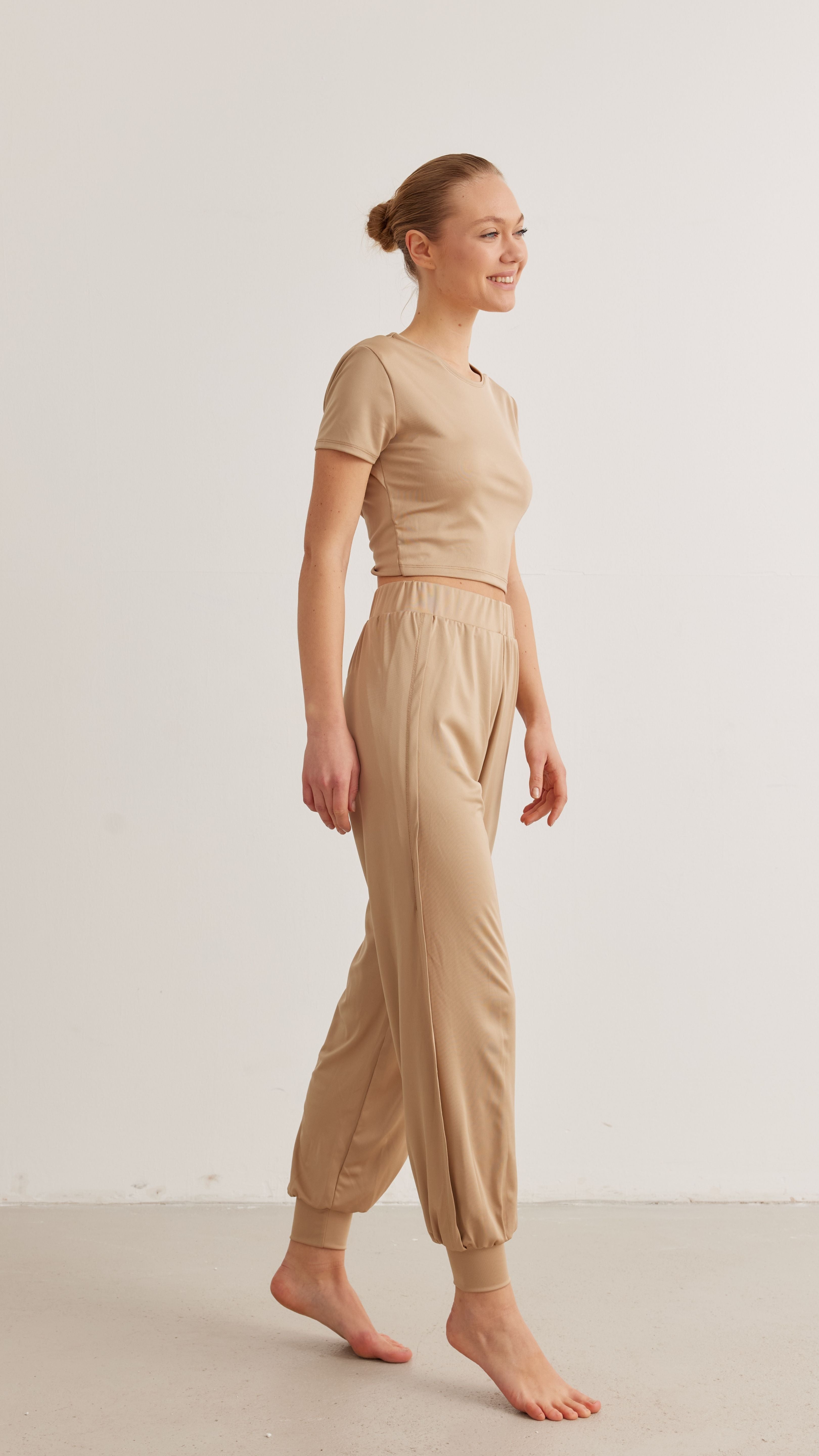 Bej Yoga Pantolon ve Bej Linda Bluz