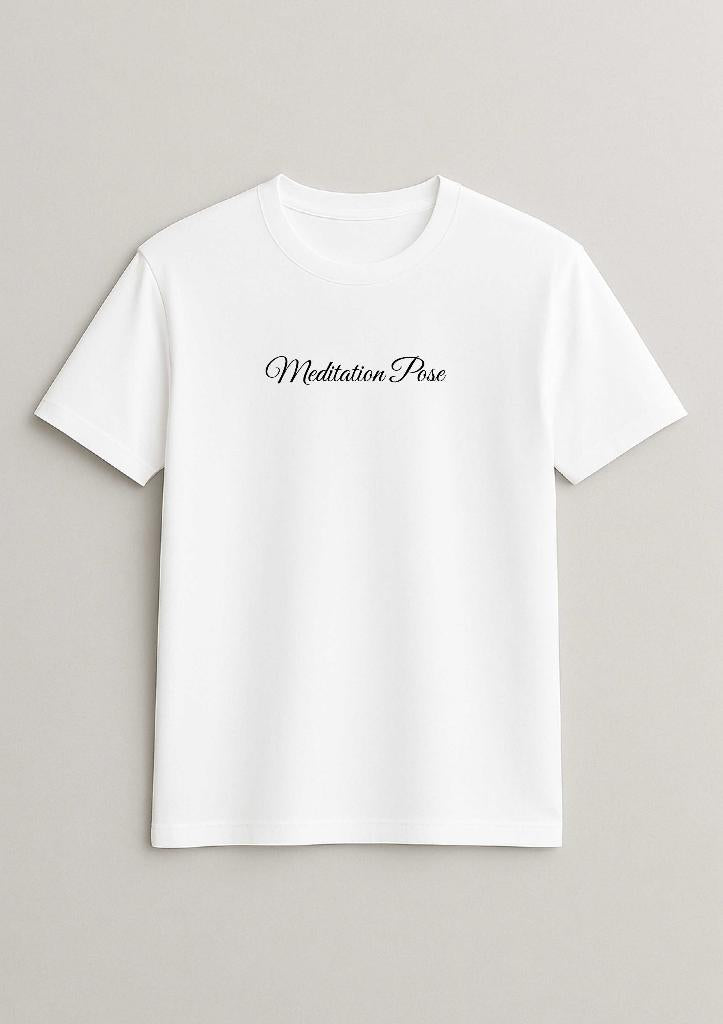 Beyaz Meditation Pose T-Shirt