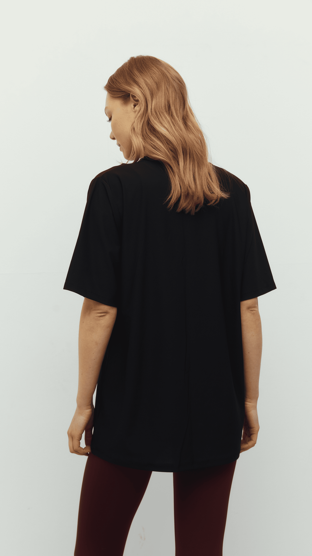 Siyah Ludam Bordo Yırtmaçlı Tayt Bra Oversize Set