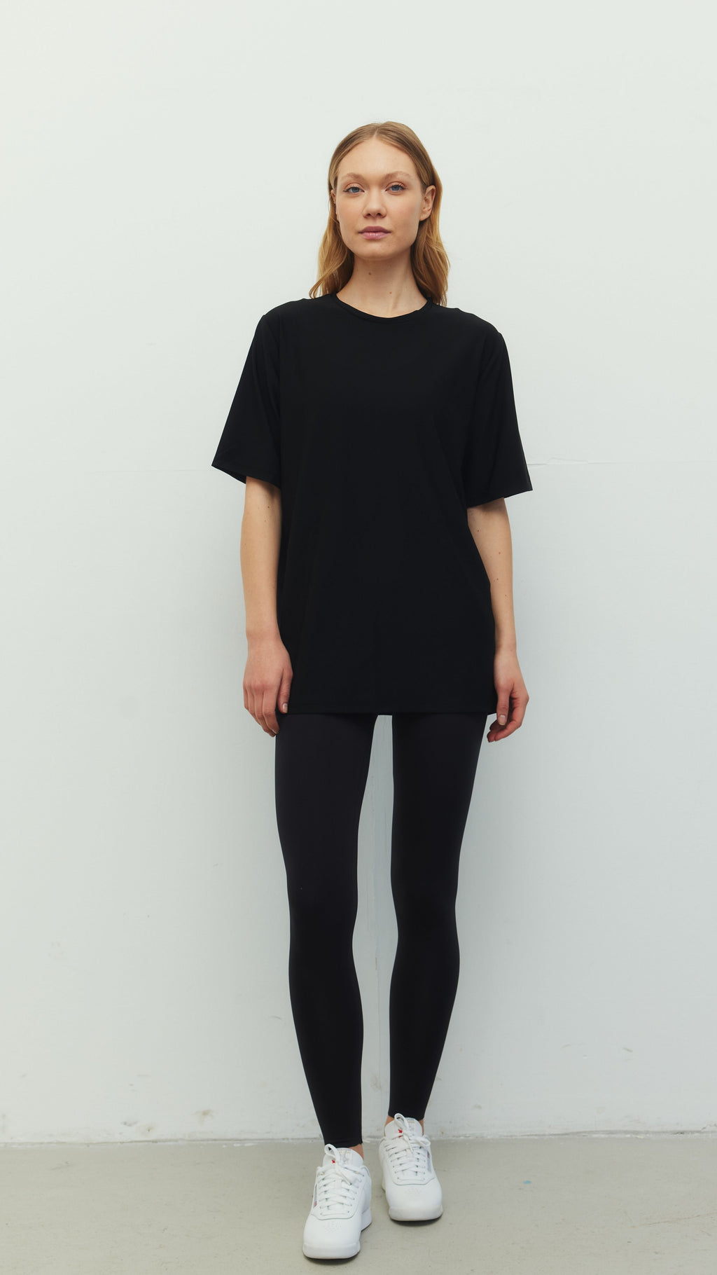 Siyah Ludam Siyah Yırtmaçsız Tayt Oversize Set