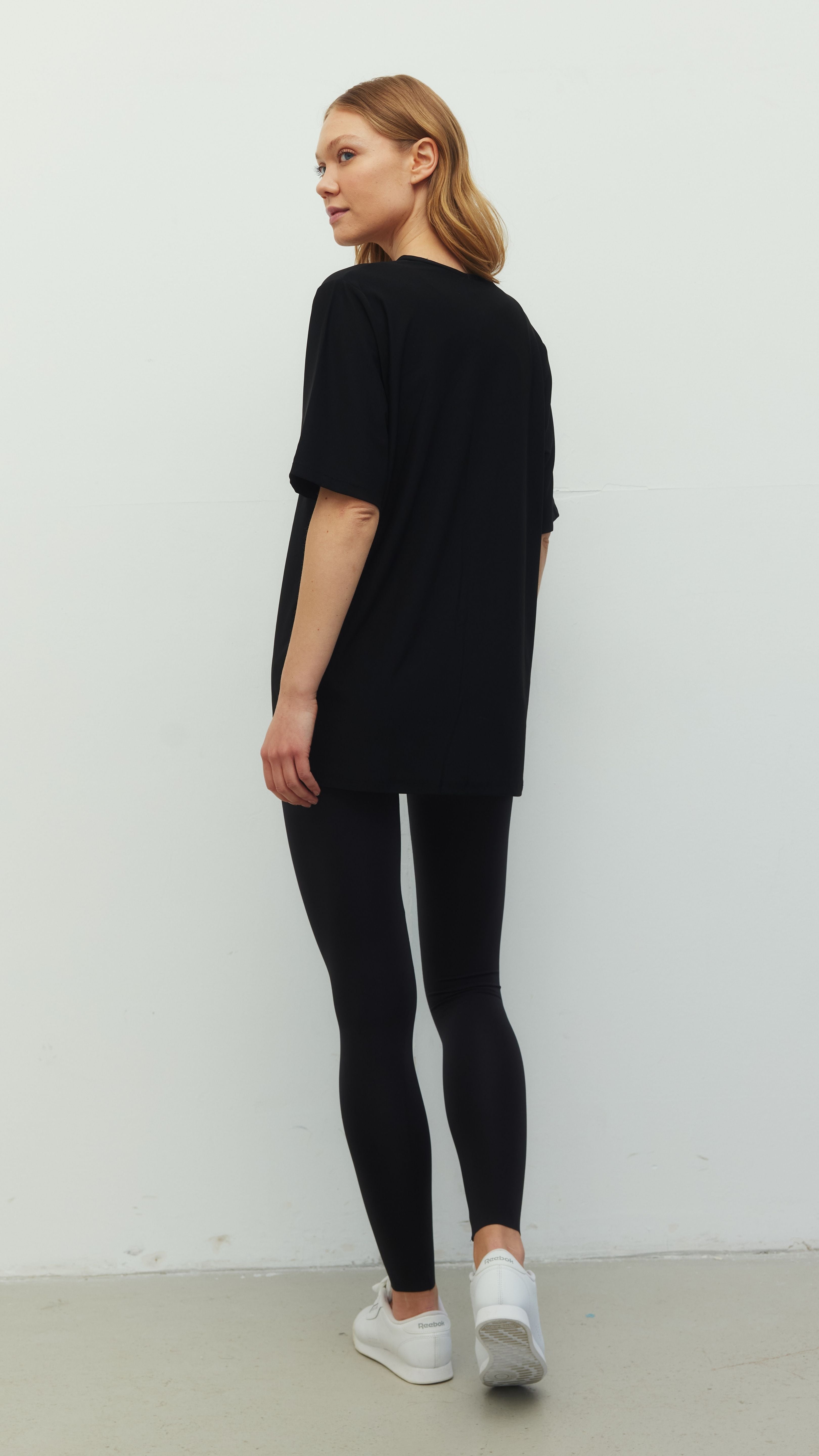 Siyah Ludam Siyah Yırtmaçsız Tayt Oversize Set