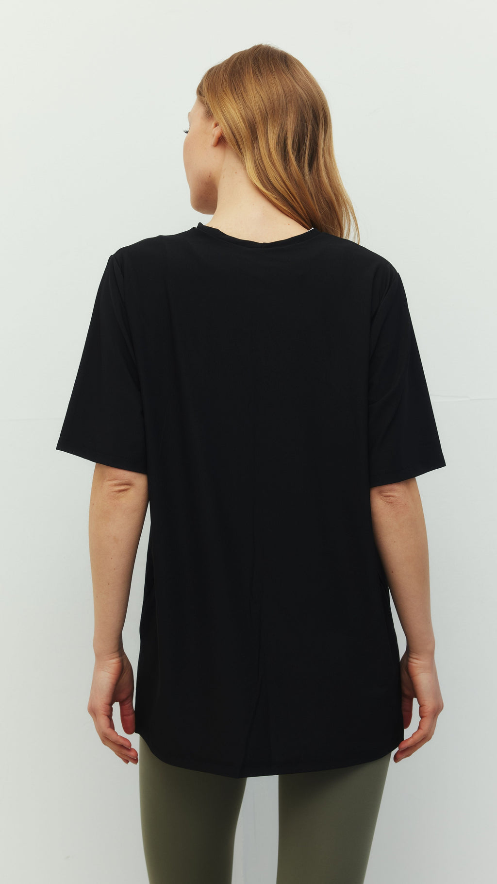 Siyah Ludam Yeşil Yırtmaçsız Tayt Bra Oversize Set