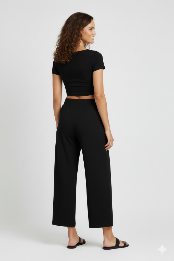 Siyah Luna Pantolon Luna Bluz Set