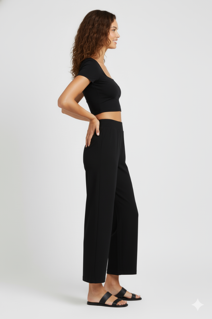 Siyah Luna Pantolon Luna Bluz Set